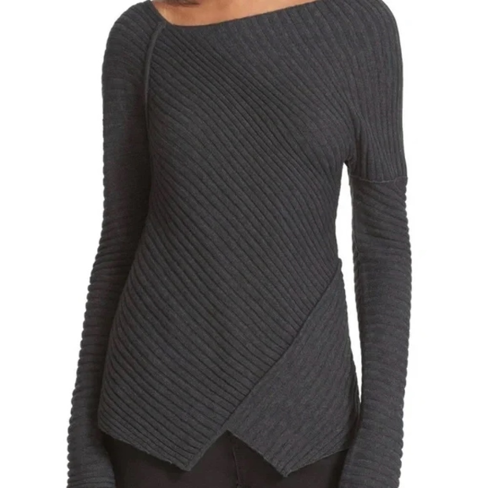 Free People Love & Harmony asymmetrical sweater dark grey size S
